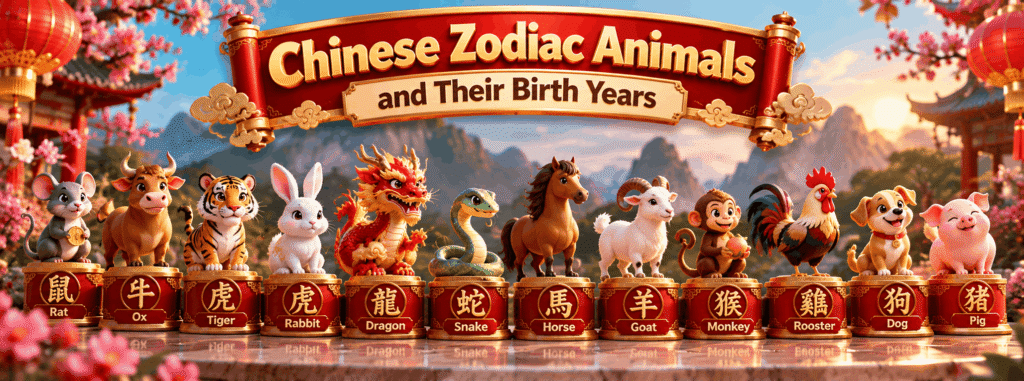 Chinese Zodiac Animals and Their Birth Years