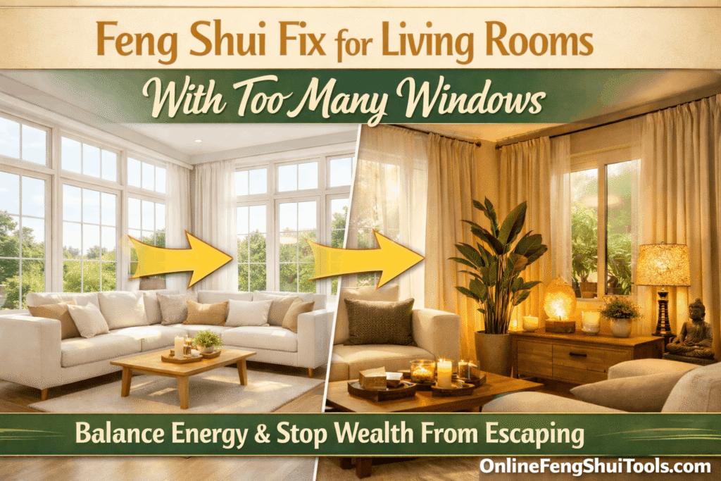 feng shui living room with too many windows